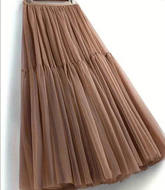 Tulle Skirt in camel