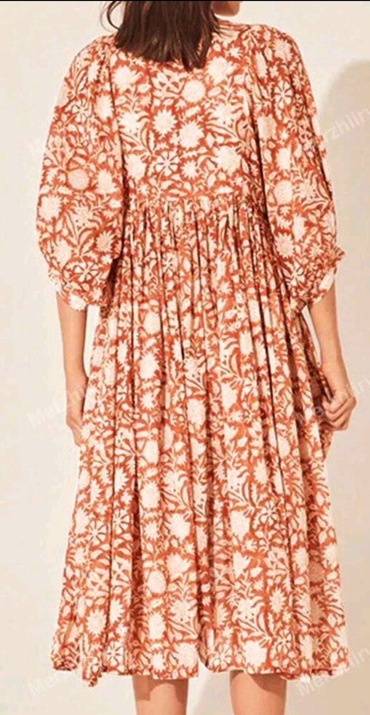 Floral boho dress in Autumn 🍂