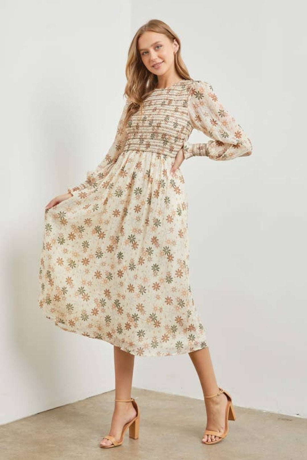 Floral Smocking Dress