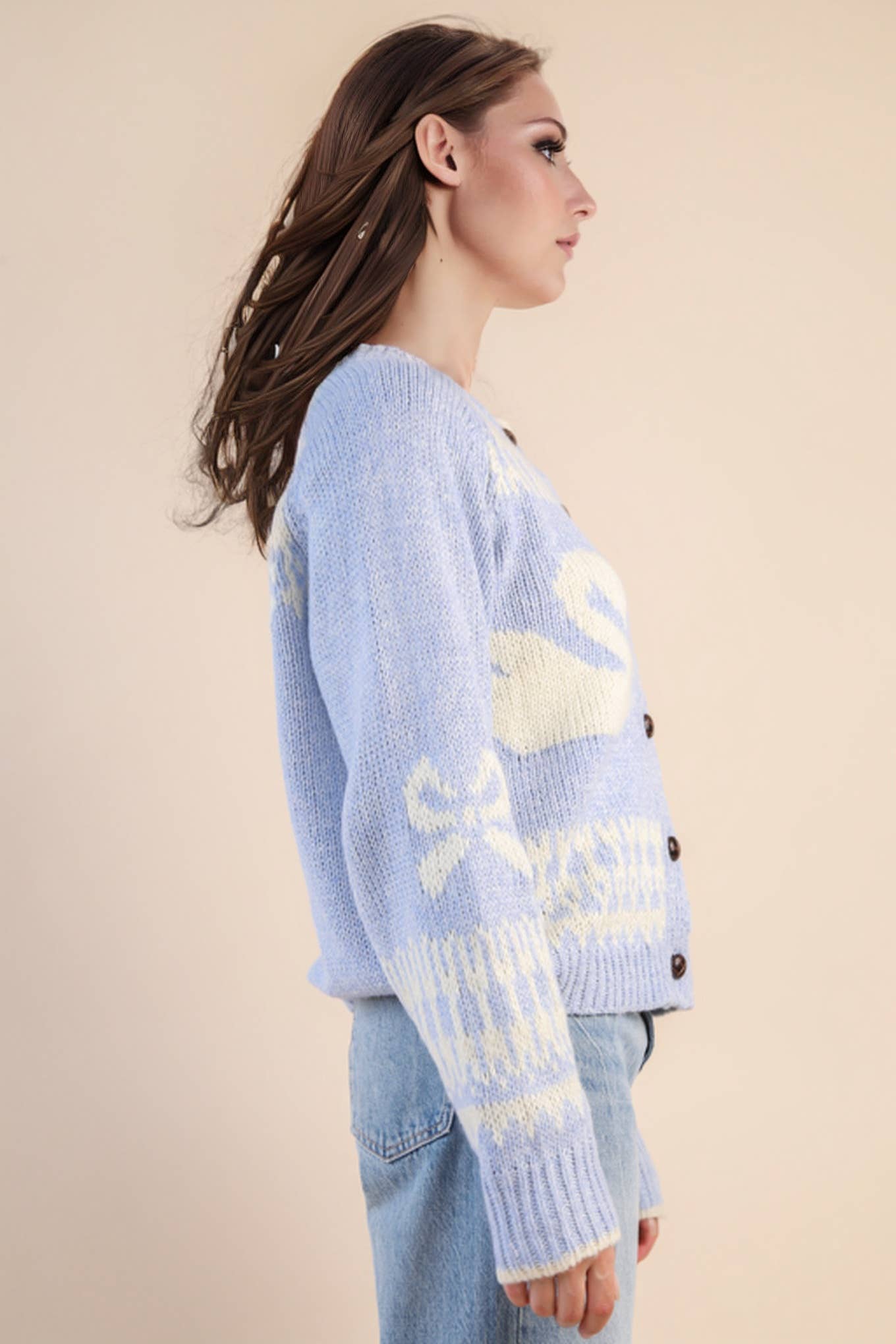 Swan Casual Knit Sweater Cardigan