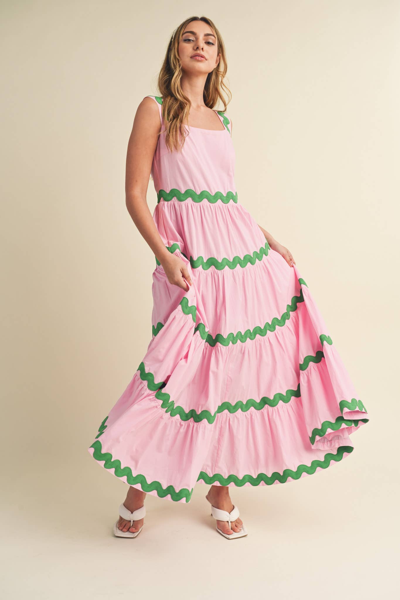 Watermelon RIC RAC Trim Dress