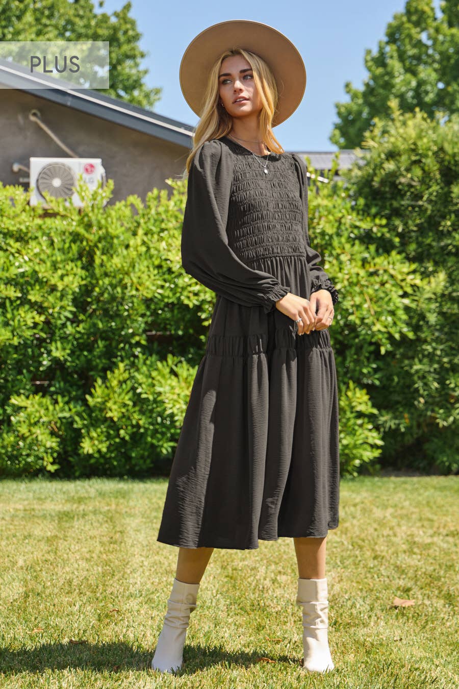 Plus size Olive Green Midi Dress