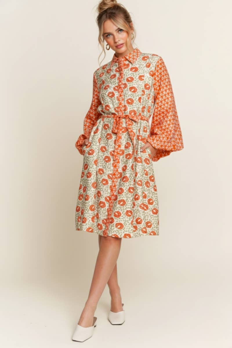 FLORAL PRINT MULTI COLOR DRESS