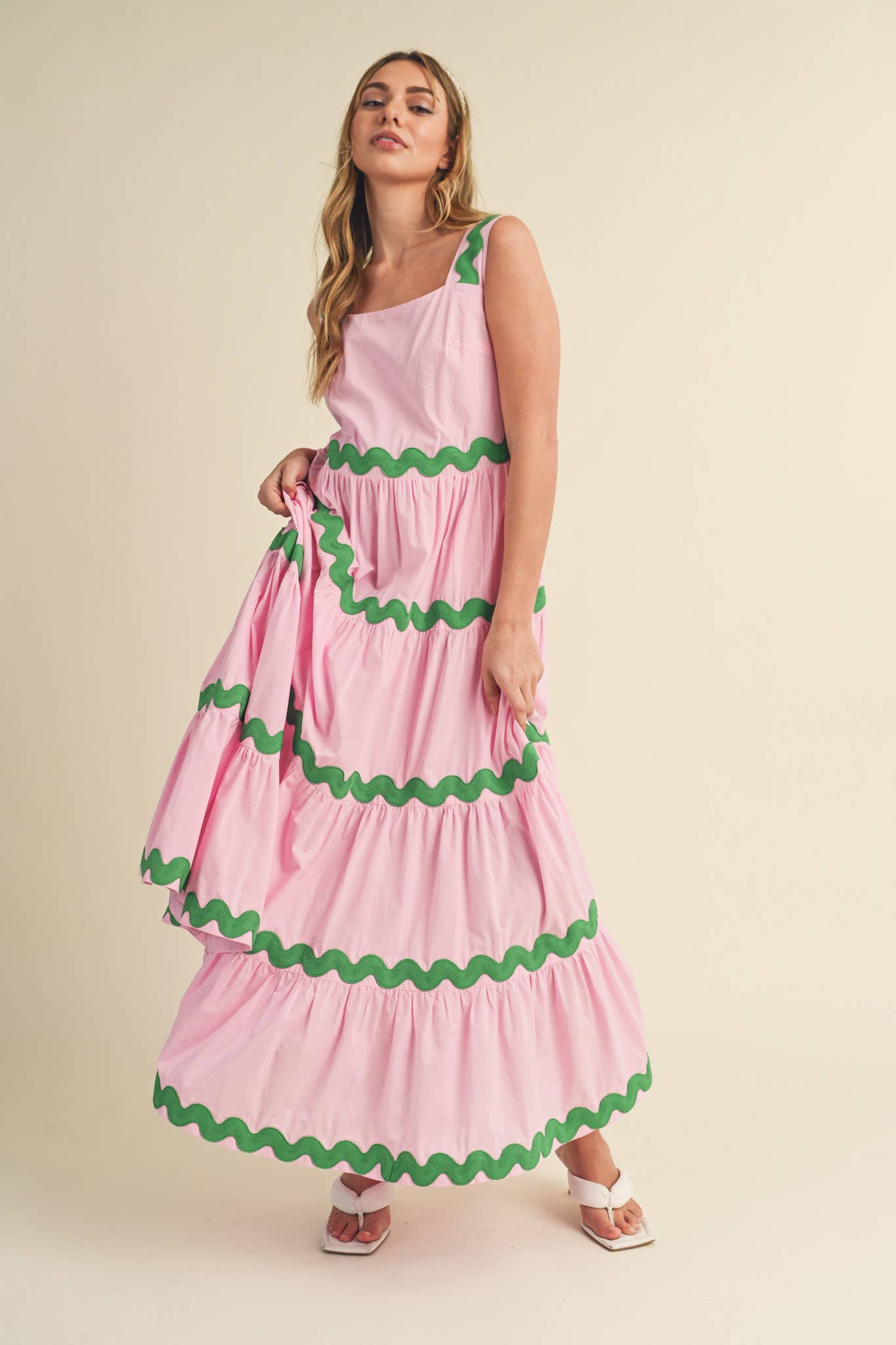 Watermelon RIC RAC Trim Dress