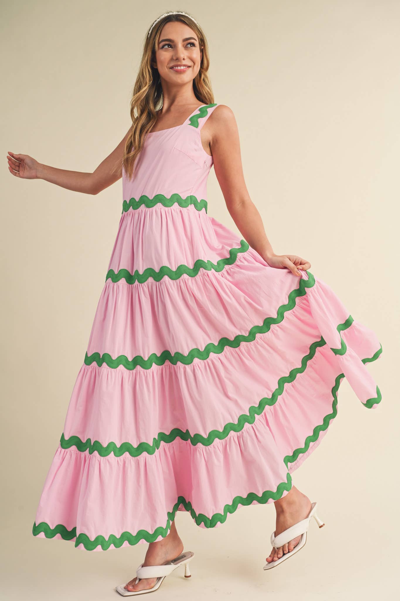 Watermelon RIC RAC Trim Dress