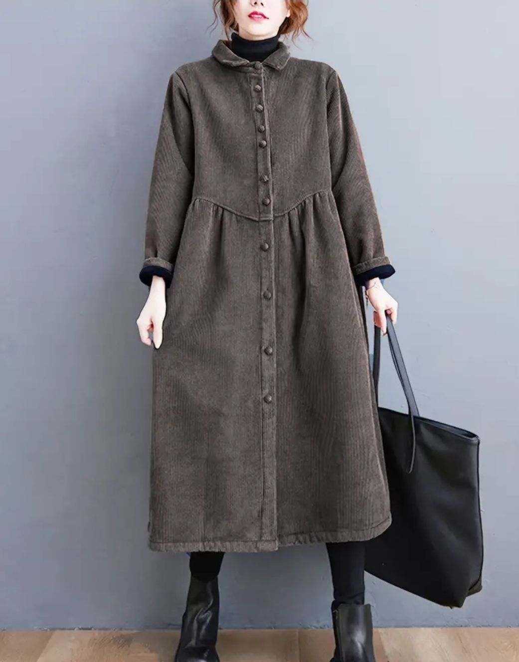 Corduroy Coffee Color Dress