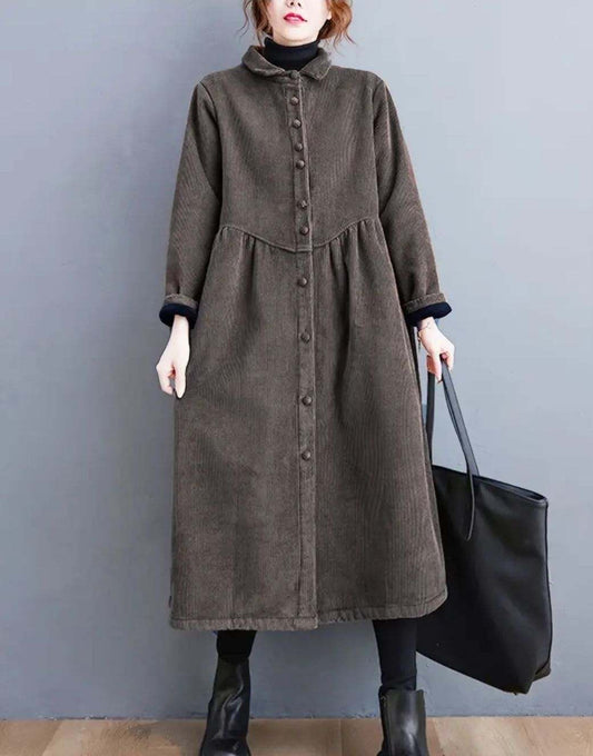Corduroy Coffee Color Dress