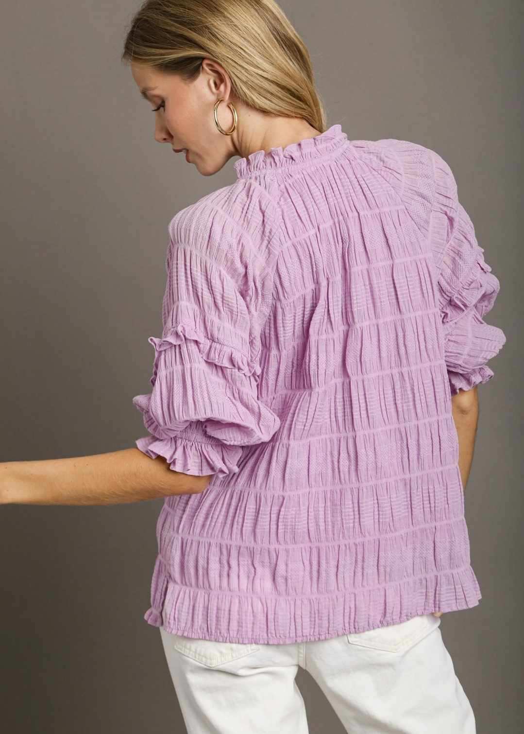 Lavender crinkle top