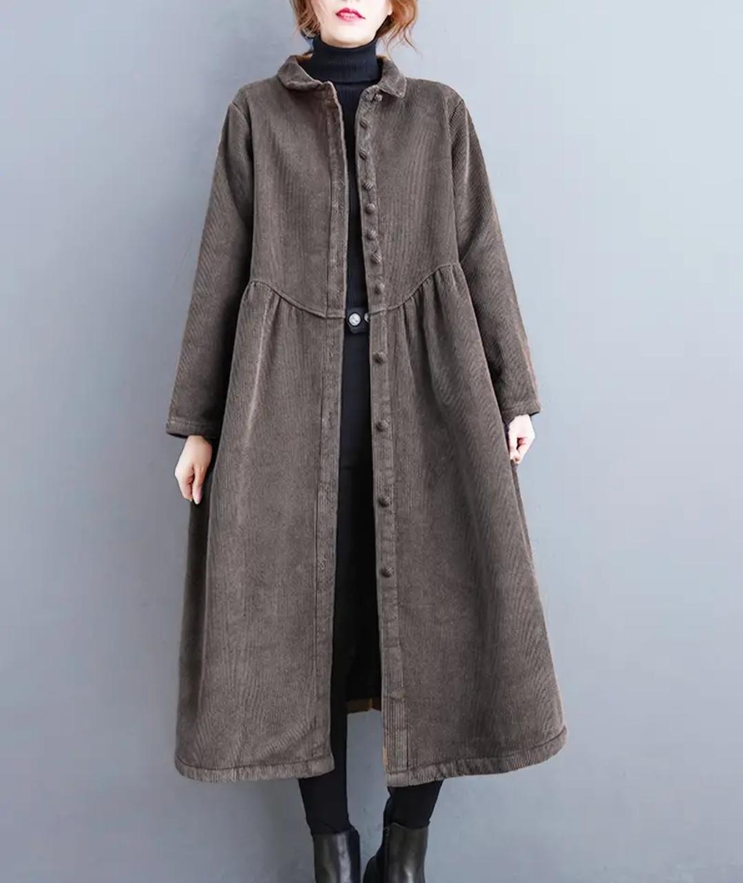 Corduroy Coffee Color Dress