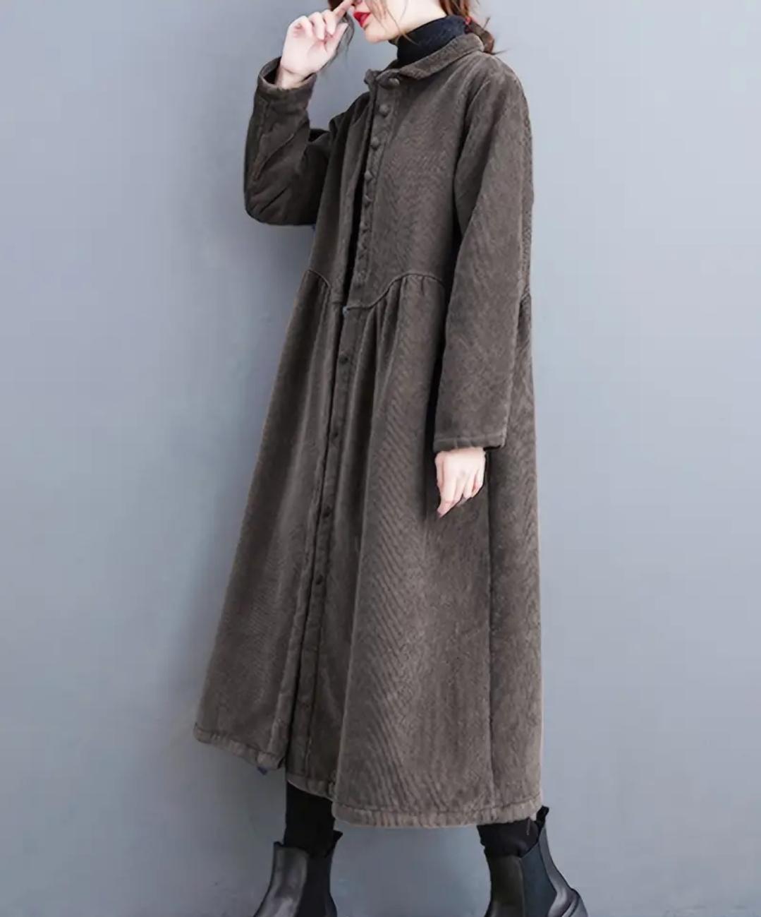 Corduroy Coffee Color Dress