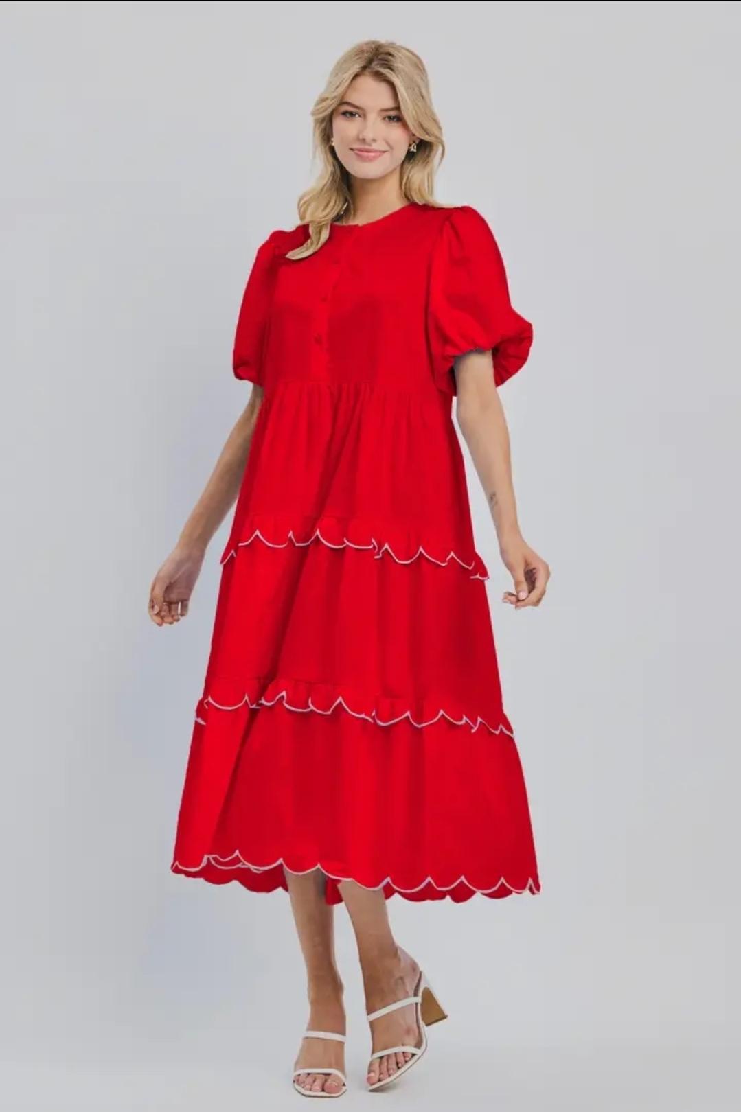 Firecracker Dress in Red