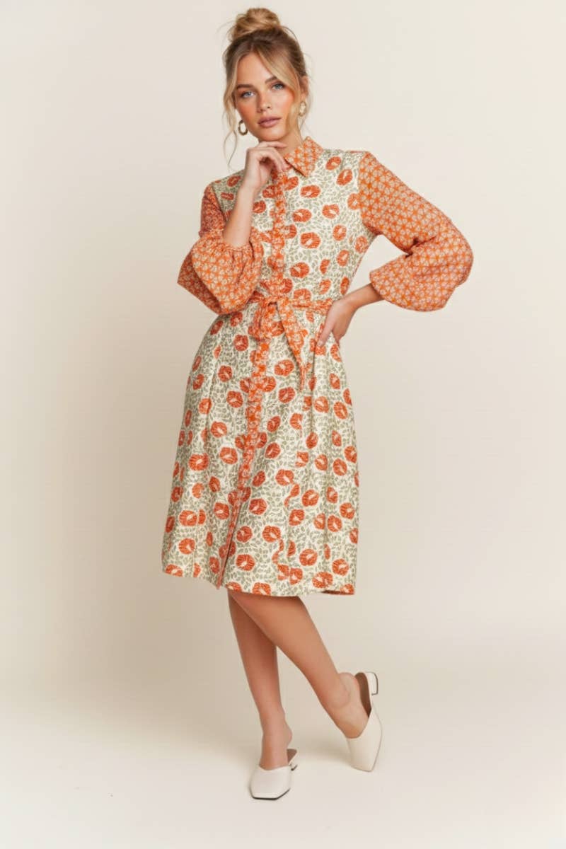 FLORAL PRINT MULTI COLOR DRESS