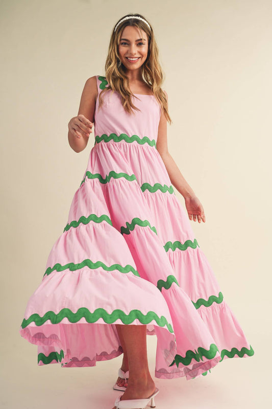 Watermelon RIC RAC Trim Dress