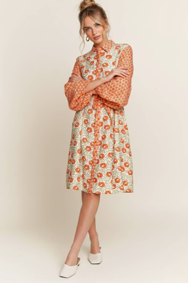 FLORAL PRINT MULTI COLOR DRESS