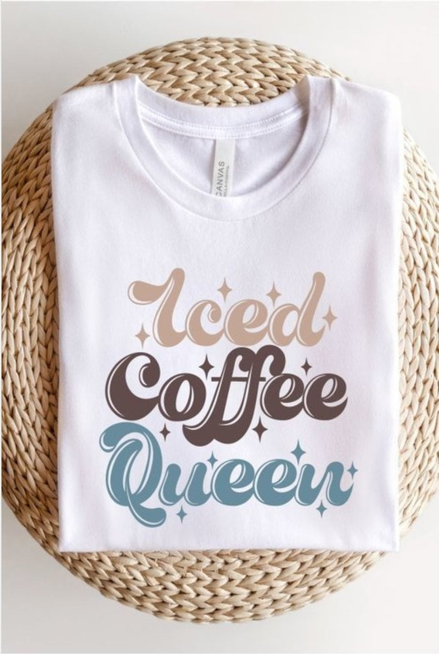 Boutique Graphic Tee (Iced Coffee Queen) in Cream