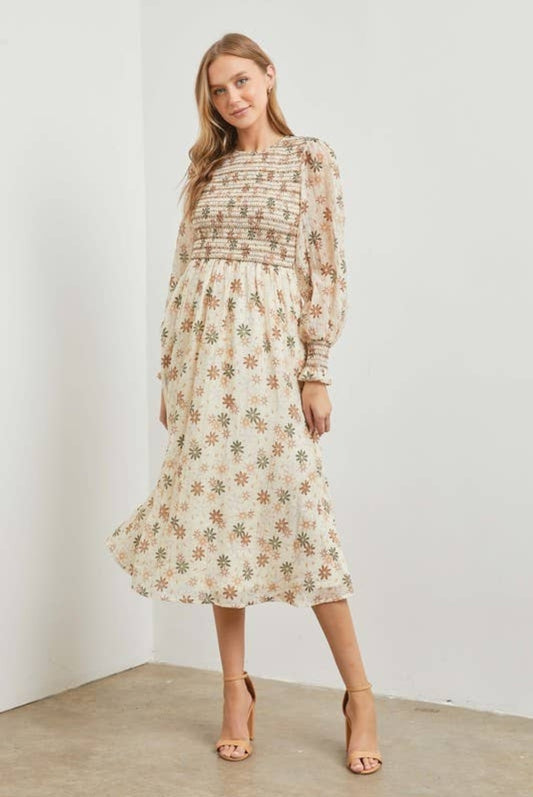 Floral Smocking Dress