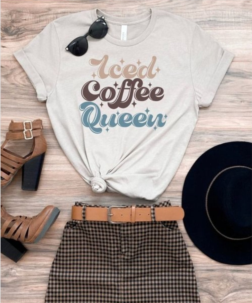 Boutique Graphic Tee (Iced Coffee Queen) in Cream
